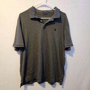 Polo Ralph Lauren Mens Stretch Mesh Polo Shirt Grey Size XL